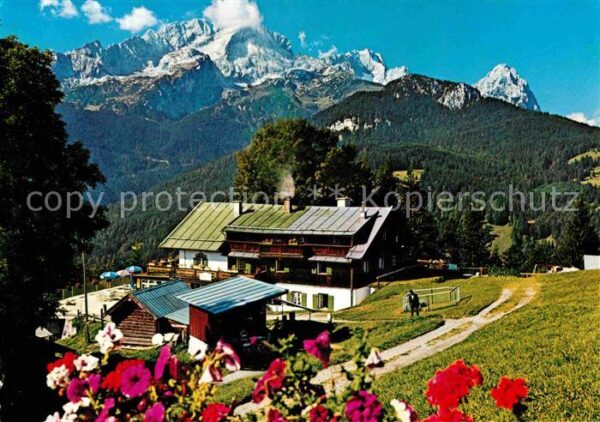 Garmisch-Partenkirchen Berggasthof Eckbauer gegen Hochblassen