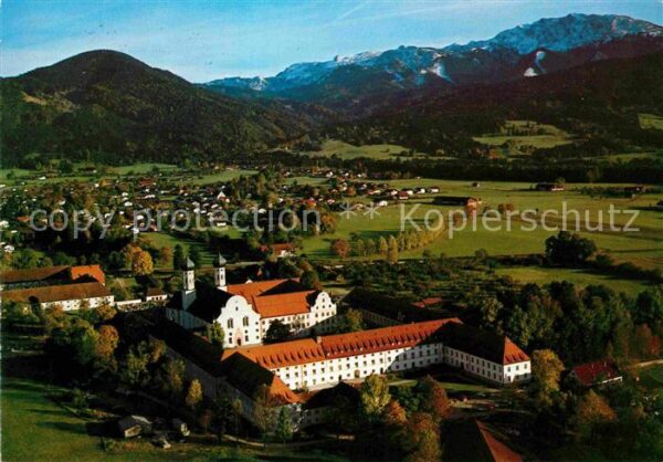 Benediktbeuern Kloster Alpenpanorama Fliegeraufnahme