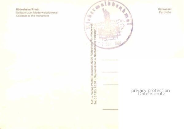 Ruedesheim Rhein Seilbahn zum Niederwalddenkmal – Bild 2