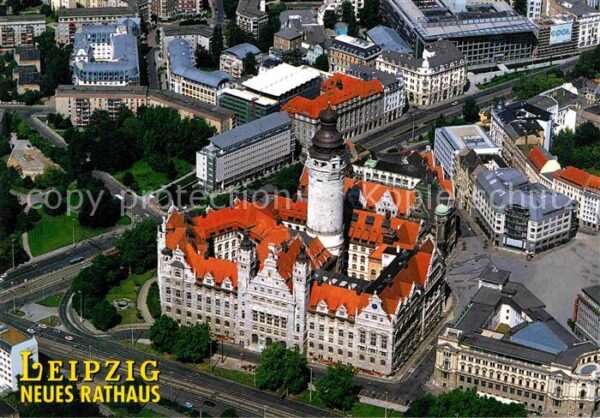 Leipzig Neues Rathaus Messestadt Fliegeraufnahm