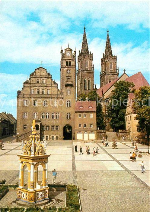 Oschatz Platz der DSF Brunnen Kirche