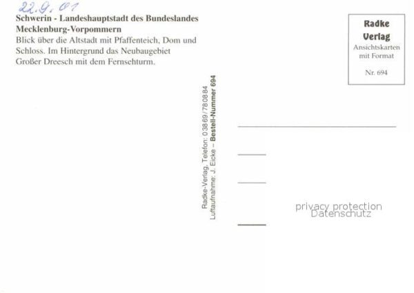Schwerin Mecklenburg Altstadt Pfaffenteich Dom Schloss Neuba – Bild 2
