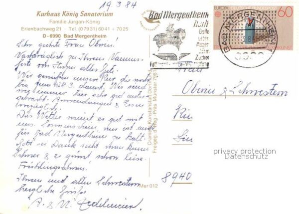 Bad Mergentheim Kurhaus König Sanatorium Fliegeraufnahm – Bild 2