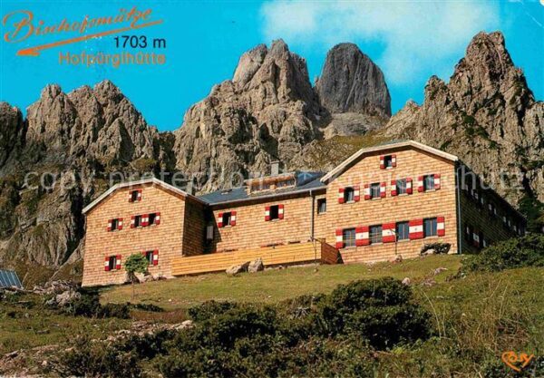 Filzmoos Hofpürglhütte mit Bischofsmütze Dachste