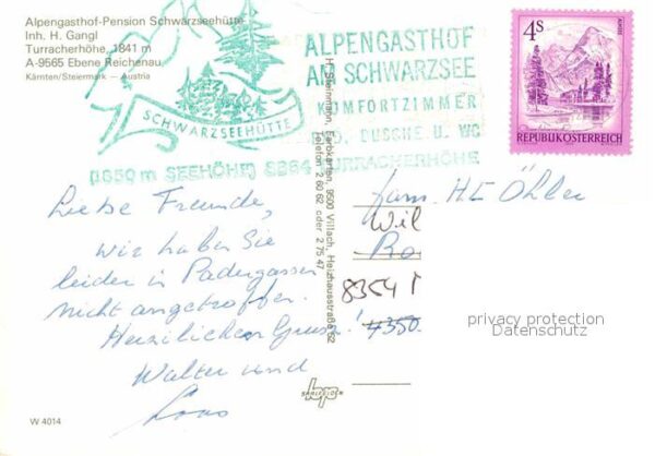 Ebene Reichenau Kaernten Alpengasthof Pension Schwarzseehütte Wi – Bild 2