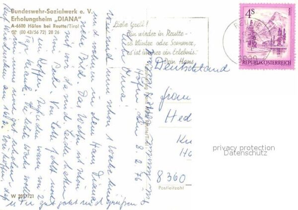 Hoefen Tirol Hotel Erholungsheim Diana Bundeswehr So – Bild 2