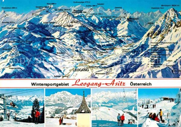 Leogang Wintersportgebiet Übersichtskarte Skige