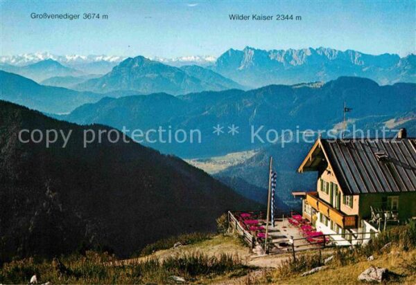 Hochgernhaus mit Blick zum Grossvenediger und Wilder