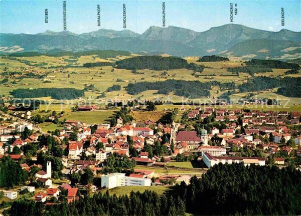 Lindenberg Allgaeu Gesamtansicht mit Alpenpanorama Flieger