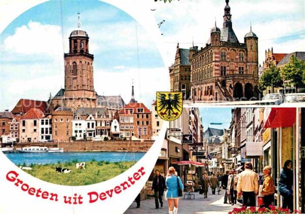 Deventer Partie am Fluss Kirche Fussgängerzone