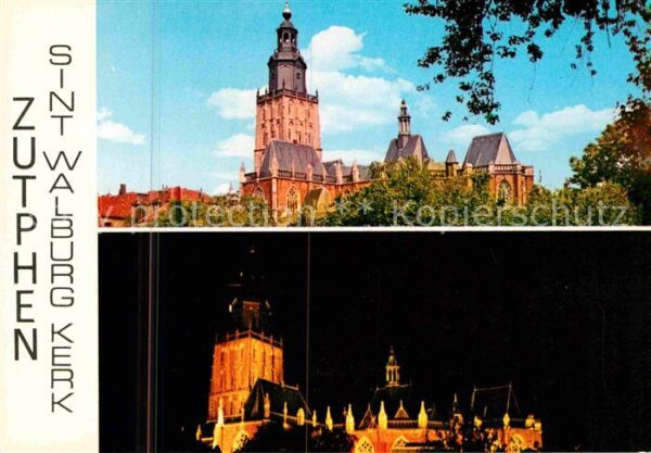 Zutphen Sint Walburg Kerk Kirche Nachtaufnahme