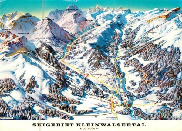 Hirschegg Kleinwalsertal Vorarlberg Übersichtskarte Skigebiet Kleinwalserta