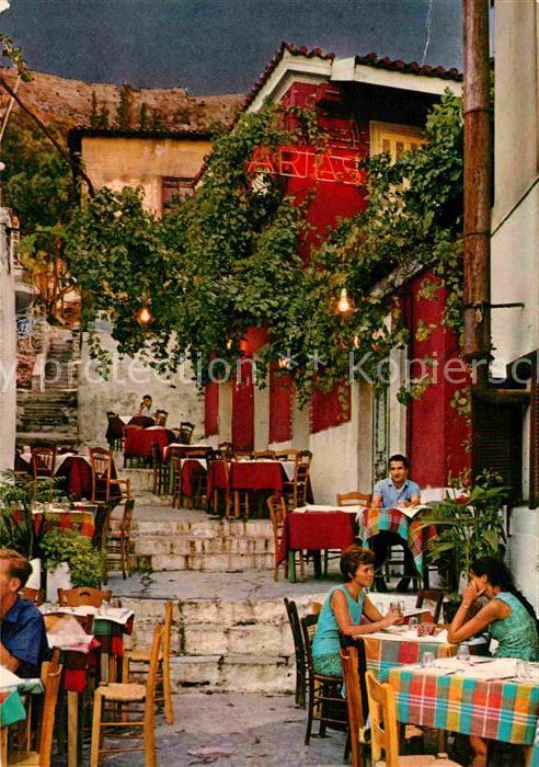 Athen Griechenland Malerische Ecke der Placa Cafe Restaura