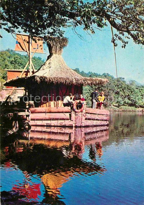Bulgarien Schwimmende Bar auf dem Fluss Ropotamo