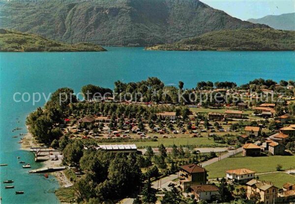 Domaso Campingplatz Comersee Fliegeraufnahme
