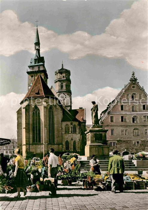 Stuttgart Stiftskirche Blumenmarkt