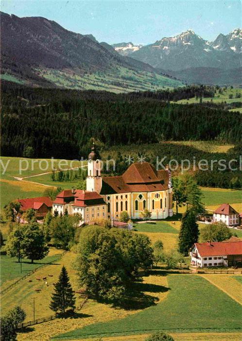 Wies Allgaeu Fliegeraufnahme Wallfahrtskirche