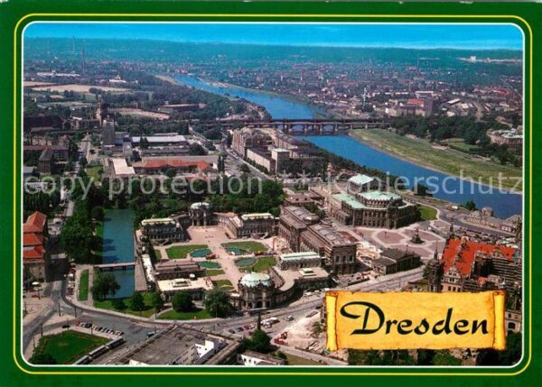 Dresden Fliegeraufnahme Elbpartie Altstadt