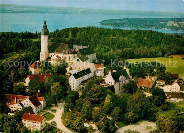 Kloster Andechs Fliegeraufnahme mit Ammersee