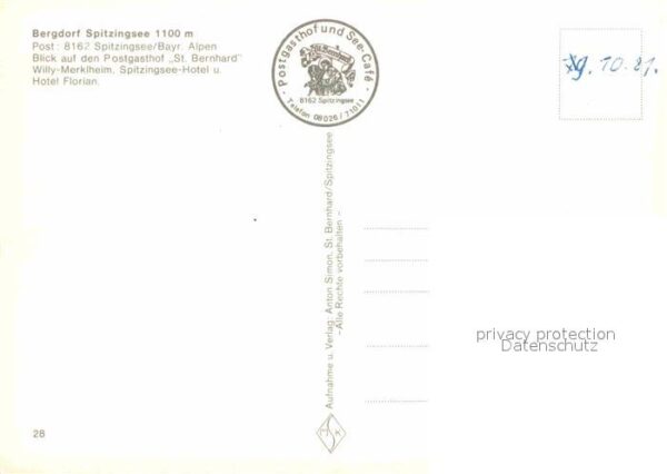 Spitzingsee Bergdorf Postgasthof St. Bernhard Spitz – Bild 2