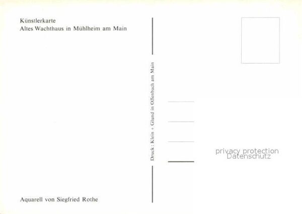 Muehlheim Main Altes Wachthaus Künstlerkarte – Bild 2