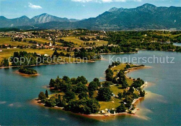 Seehausen Staffelsee Fliegeraufnahme mit Insel Buchau