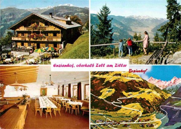 Zell Ziller Tirol Enzianhof Alpengasthof Panoramakarte