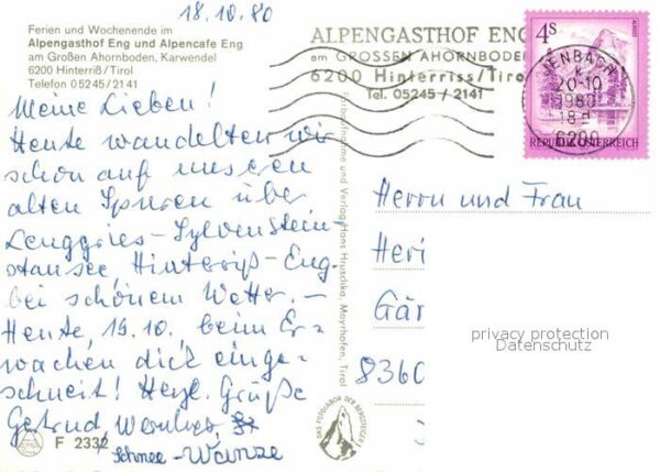 Hinterriss Tirol Alpengasthof Eng mit Cafe – Bild 2