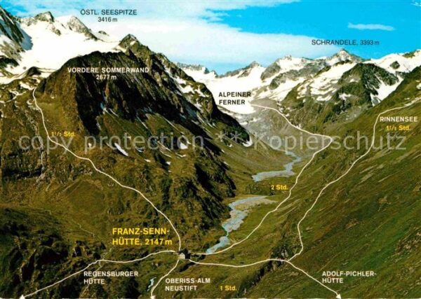 Neustift Stubaital Tirol Fliegeraufnahme Franz-Senn-Hütte