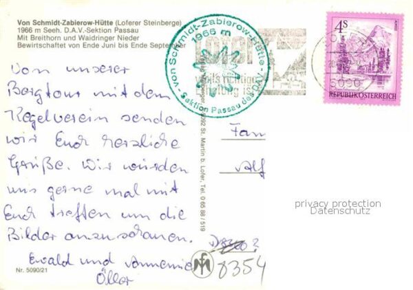 Lofer Von Schmidt Zabierow Hütte mit Breithor – Bild 2