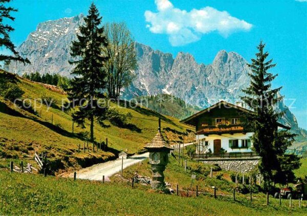 Tirol Region Bergstrasse mit Wohnhaus im Sommer