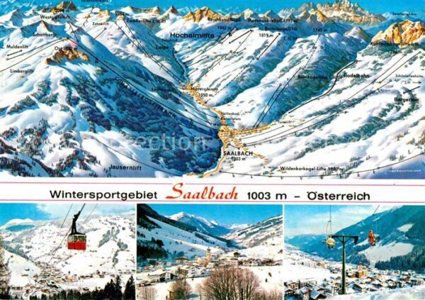 Saalbach-Hinterglemm Panoramakarte Skigebiet