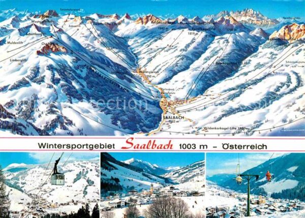Saalbach-Hinterglemm Skigebiet Panoramakarte
