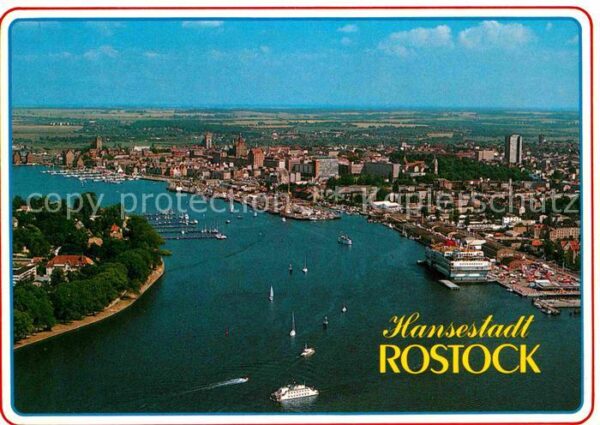 Rostock Fliegeraufnahme mit Hafen