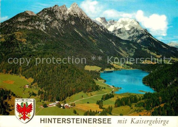 Hintersteinersee Fliegeraufnahme mit Kaisergebirge