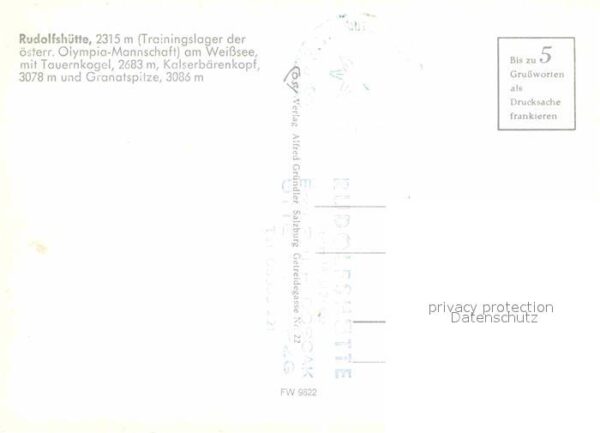 Rudolfshuette Weisssee Fliegeraufnahme Träningslager österreic – Bild 2
