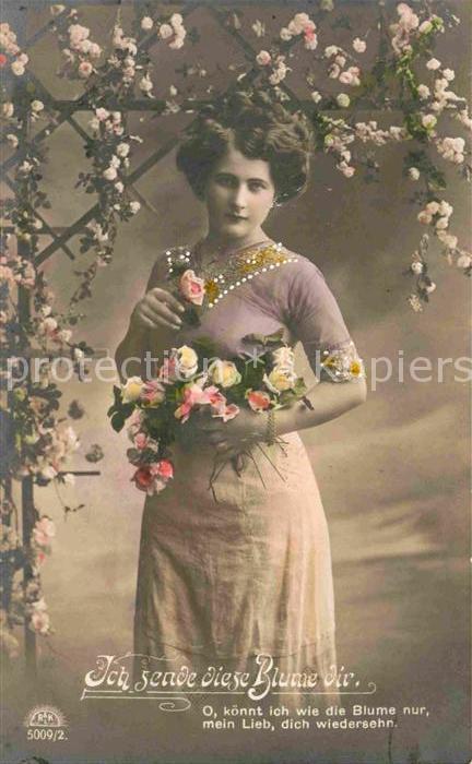 Foto RKL Paris Nr. 5009/2 Frau Poesie Ich sende diese Blum