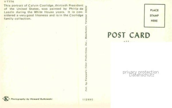 Politiker Calvin Coolidge Künstler Philip de Lasz – Bild 2