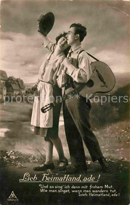 Foto PH Nr. 5804/2 Poesie Lieb Heimatland ade Gitar