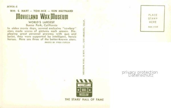 Cowboys Movieland Wax Museum Buena Park Califor – Bild 2