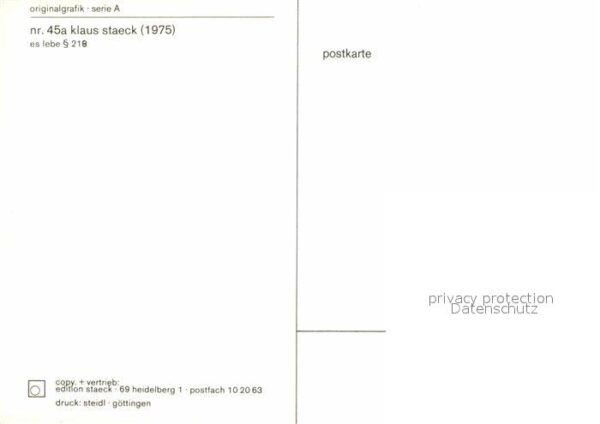 Politik Klaus Staeck Es lebe § 218 – Bild 2