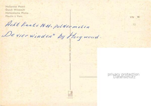 Windmuehle Holland De vier winden Hoogwoud – Bild 2