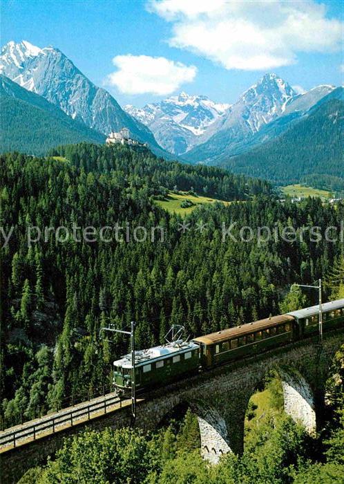 Eisenbahn Rhätische Bahn Schloss Tarasp