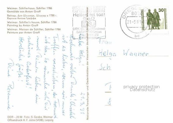 Schiller Friedrich Künstler Anton Graff Weimar Schillerhau – Bild 2