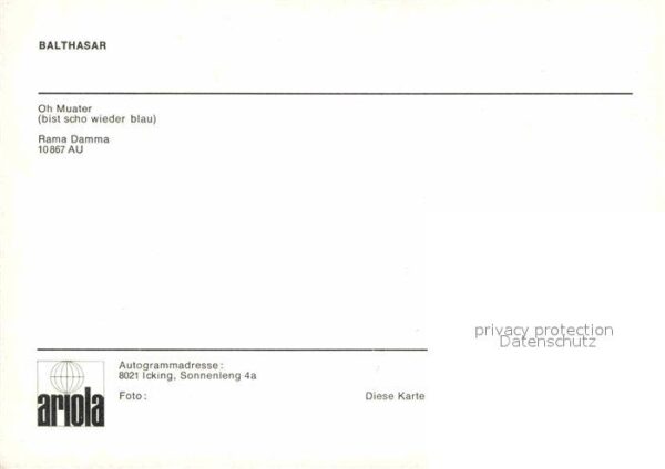 Saenger Band Balthasar Autogramm – Bild 2