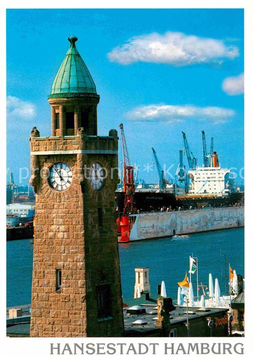 Hamburg Landungsbrücken Blick zum Hafen