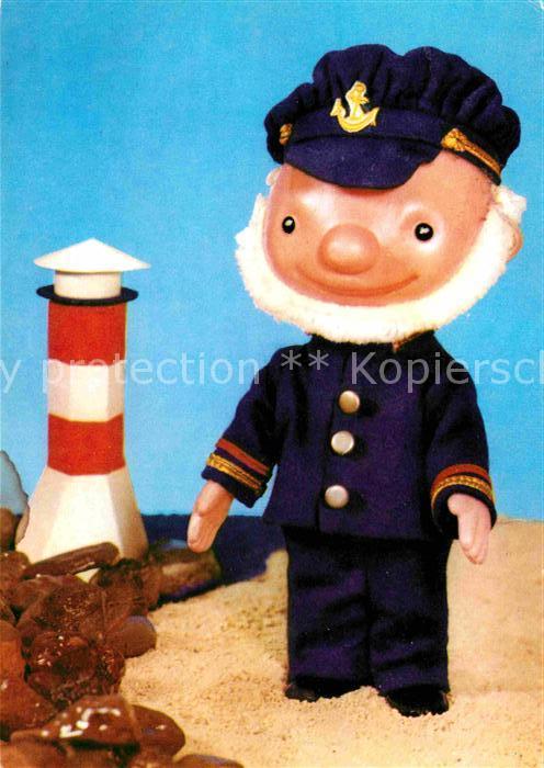 Puppe Doll Poupee Kinderspielzeug Kapitän Seefahrt Leuchtturm