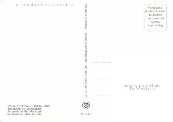 Spitzweg Carl Ständchen im Mondschein Wiechmann-Verla – Bild 2