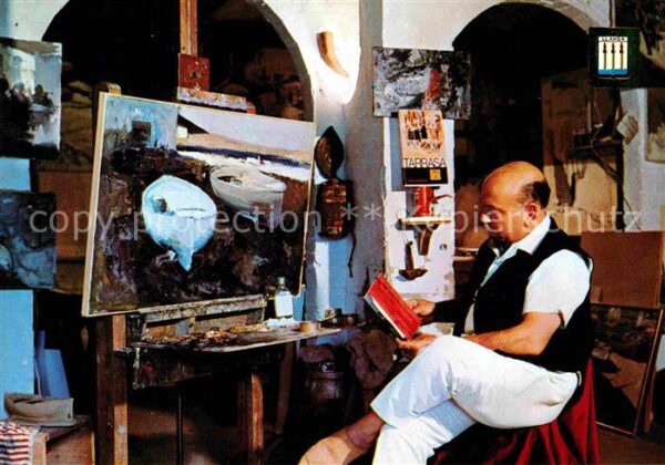 Llansa El Pintor de Llansa en su estudio
