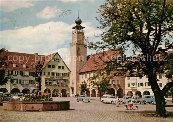 Freudenstadt Naturbrunnen mit Rathaus
